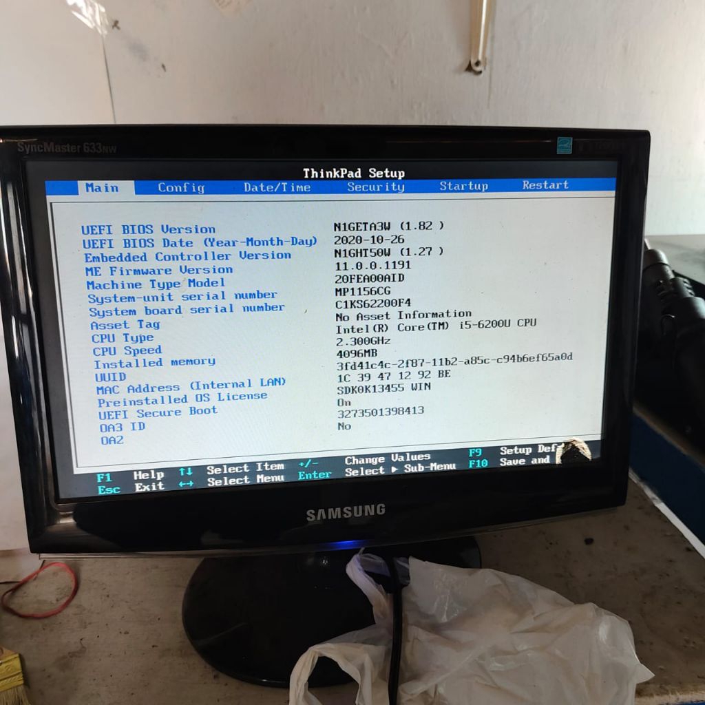 Motherboard Mobo Mesin Laptop LENOVO Thinkpad Yoga 260 Core i5 gen 6