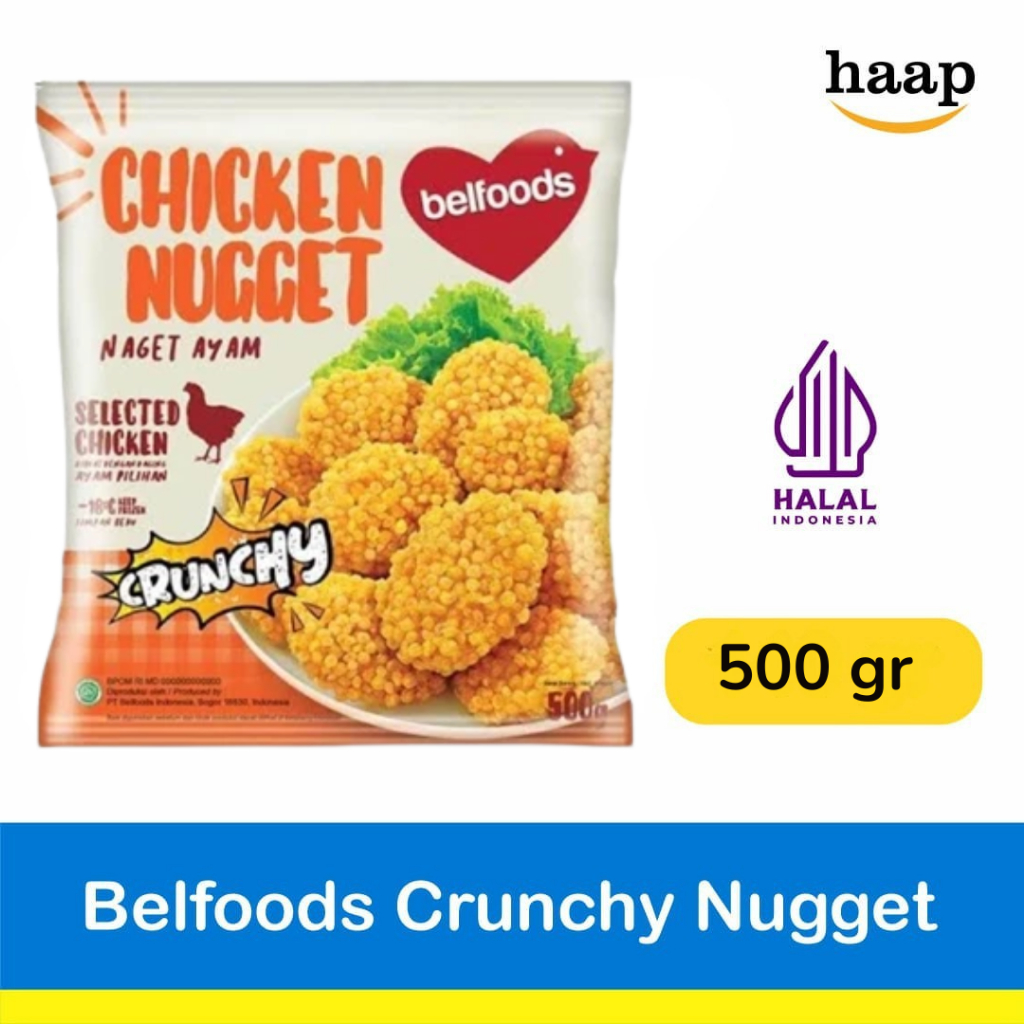 

Belfoods Chicken Nugget Crunchy 500gr / Belfoods Nugget Ayam Crunchy