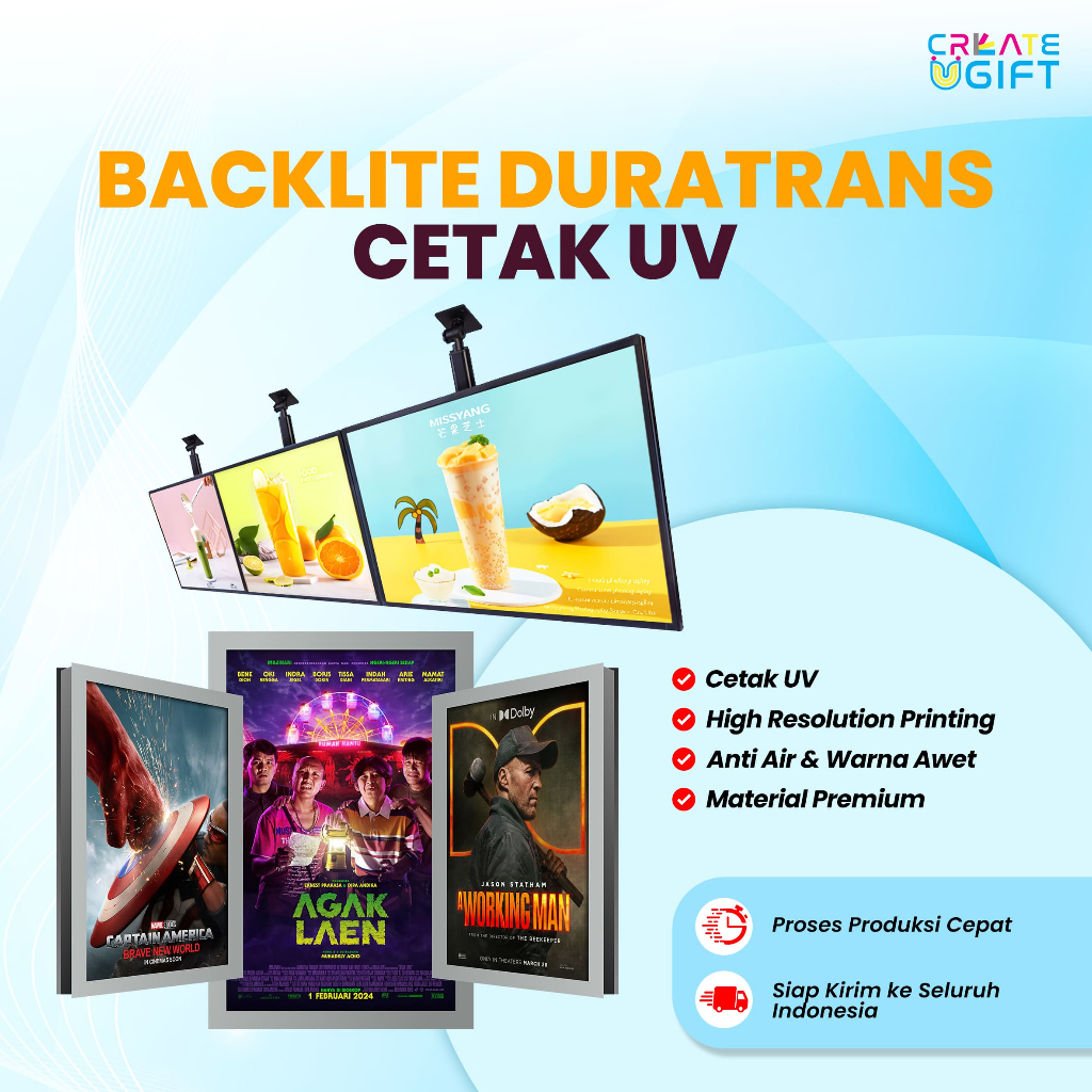 Cetak Duratrans Backlite | Print UV Backlite Film Duratrans | Kertas Neon Box| UV Backlite Duratrans