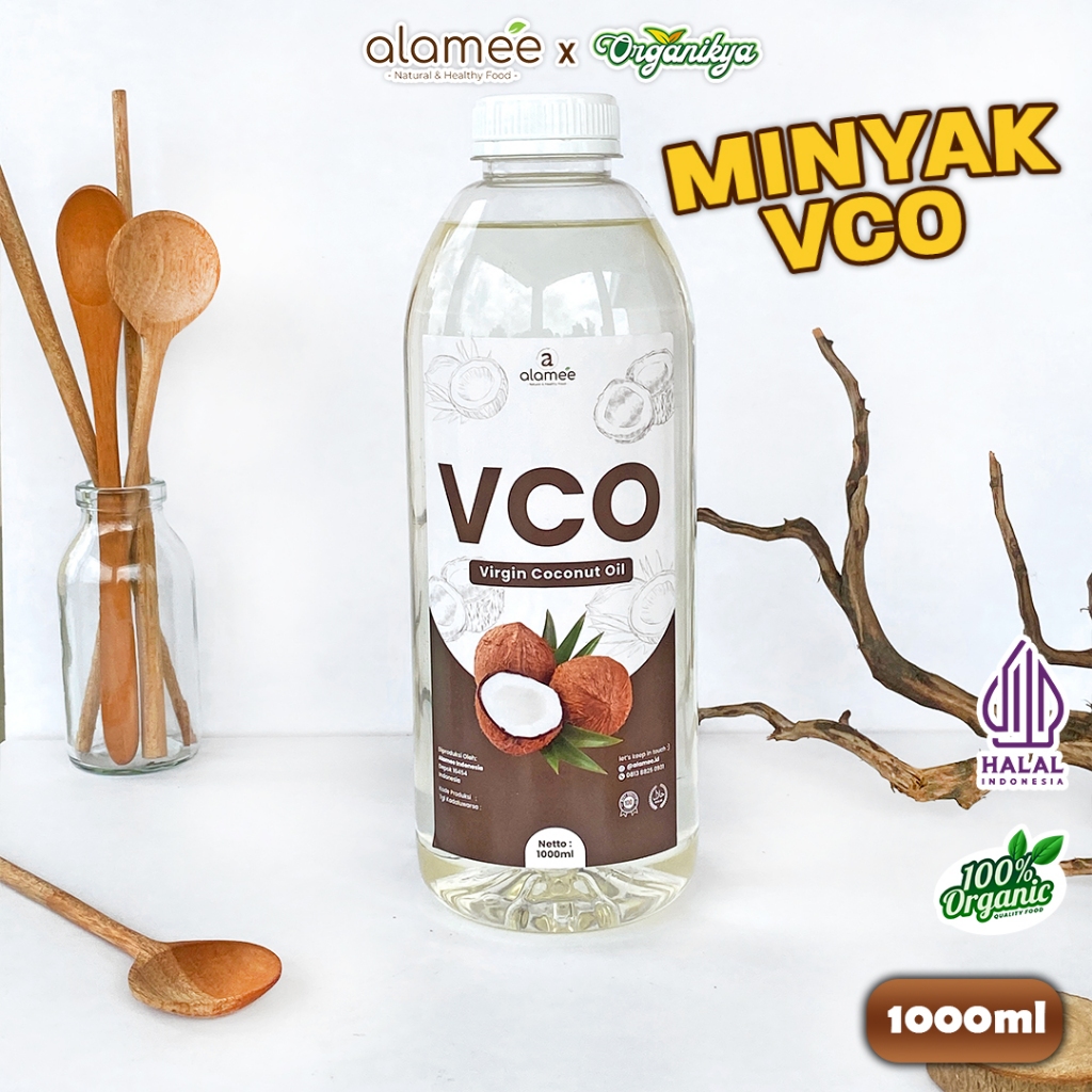 

ALAMEE Virgin Coconut Oil Minyak Kelapa Murni Extra VCO Asli Dapat Diminum Masak 1L organikya