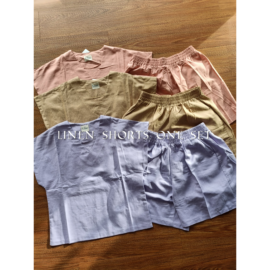 Setelan Polos Linen S01 Celana Pendek | Setelan Premium | One Set Linen Premium