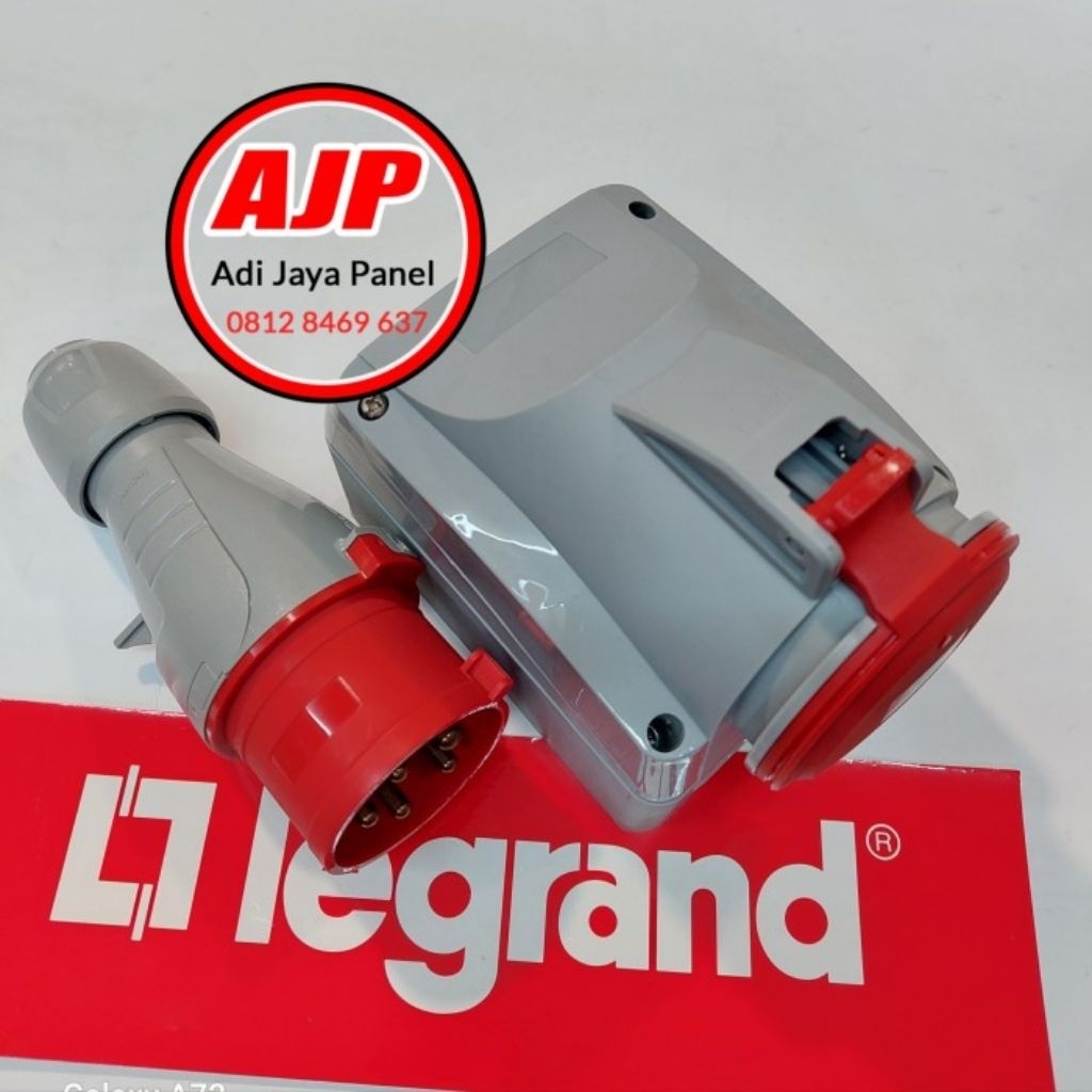legrand 1set surface mounting legrand 32a 5pin 3phase ip44 kode 555259 + 555239