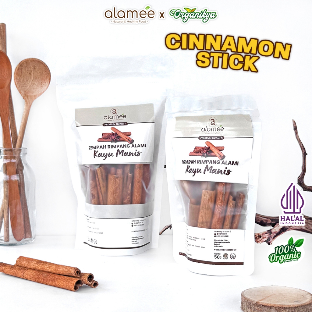

ALAMEE Kayu Manis Batang Cinnamon Stick Rempah Rimpang Organik Alami Bumbu Masak Dapur organikya