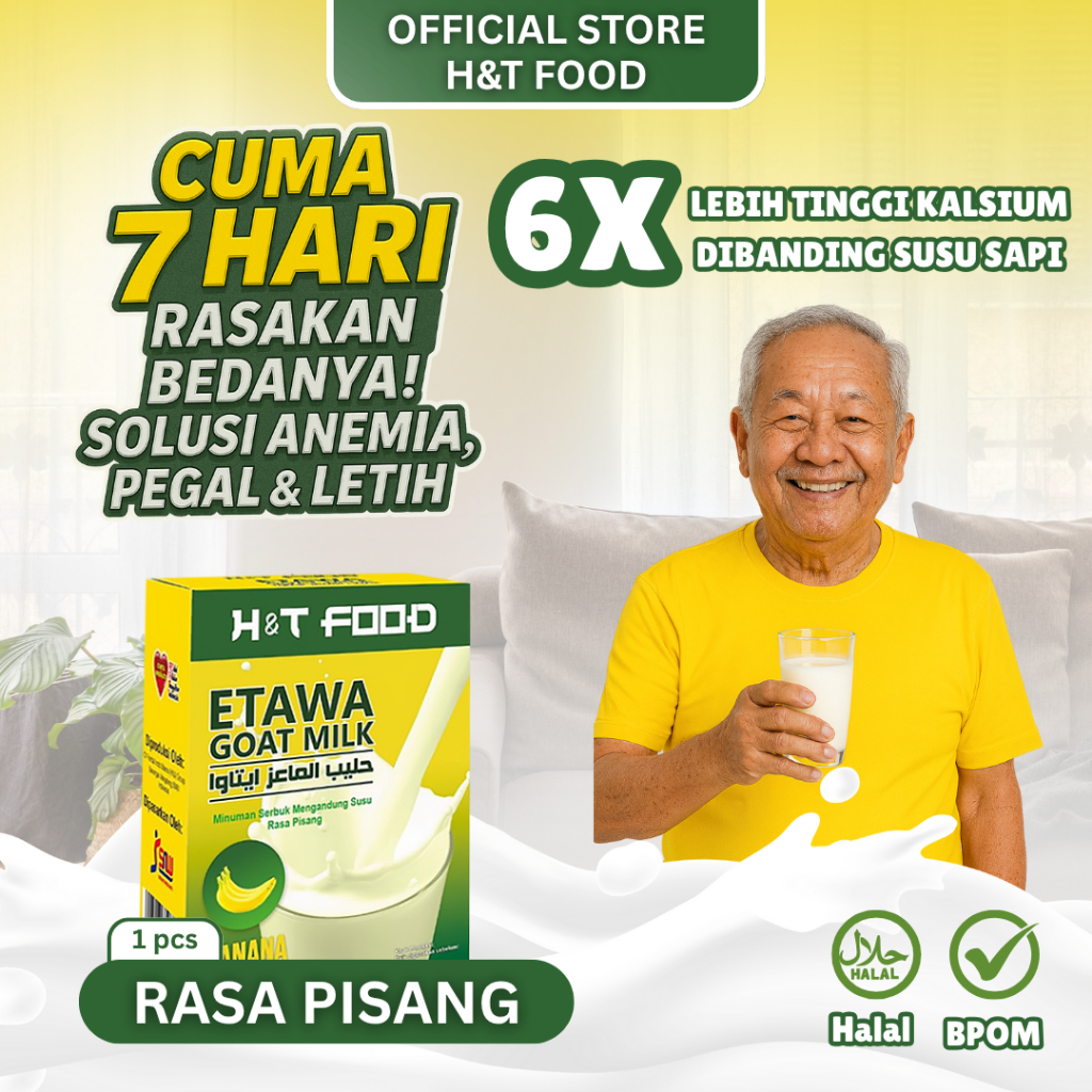 

[H&T Food] Etawa Goat Milk Banana - Susu Kambing Etawa Rasa Pisang 200gr Tinggi Protein & BPOM