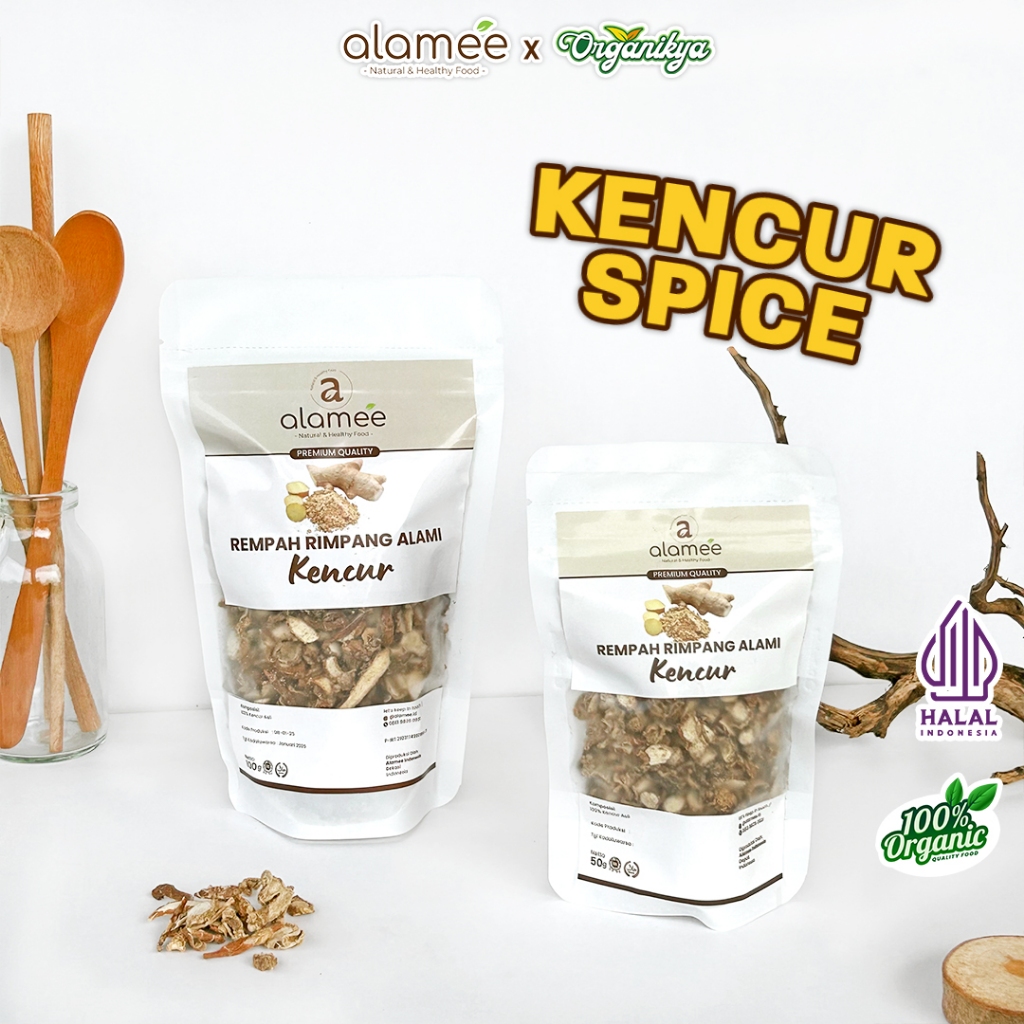 

ALAMEE Kencur Kering Dried Galangal Rempah Rimpang Organik Alami Bumbu Seasoning Masakan organikya