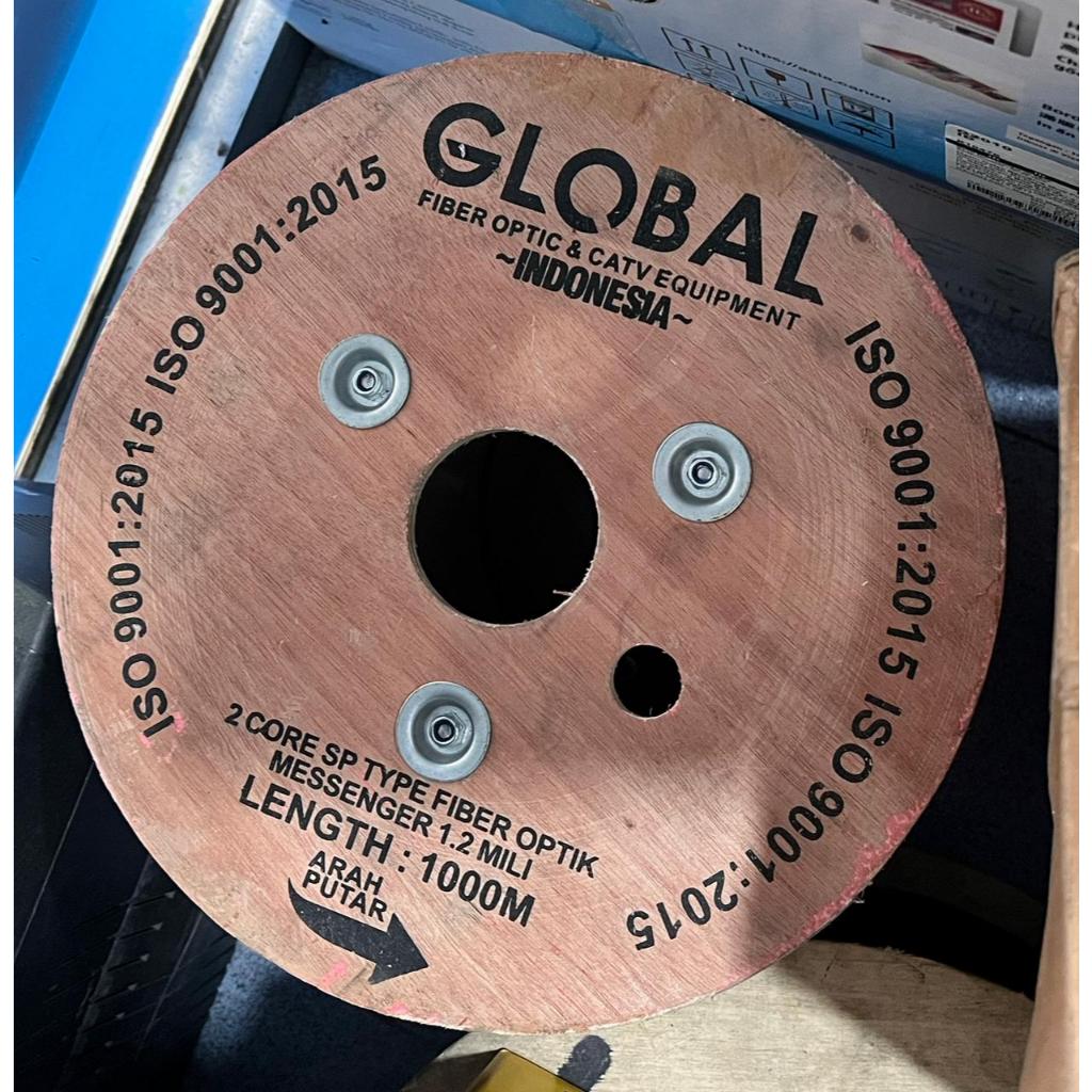 Kabel Fiber Optik 2 core Merk Global / Meteran