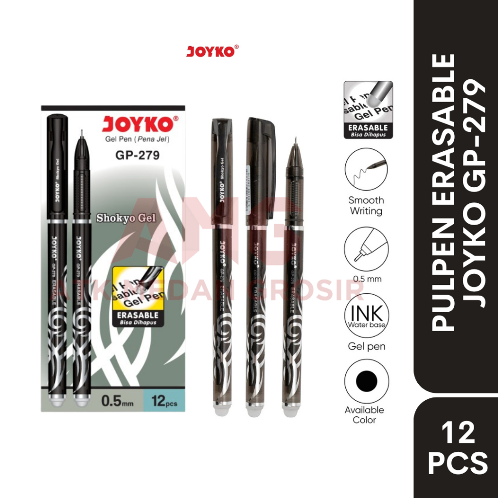 

PULPEN GEL BISA DIHAPUS JOYKO GP-279 ISI 12 PCS SHOKYO GEL (ERASABLE PEN)