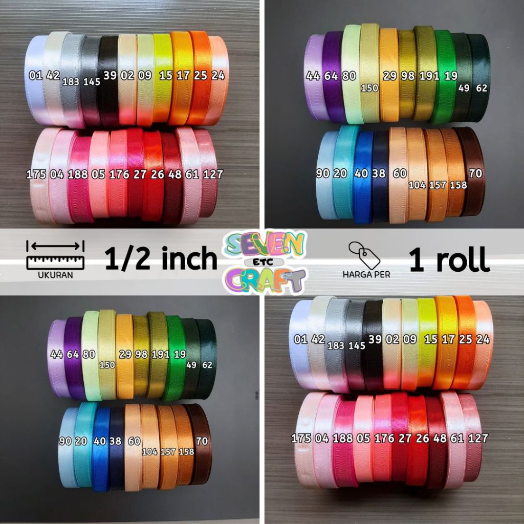 

Pita Satin 1/2 inch ( 1,3 cm )