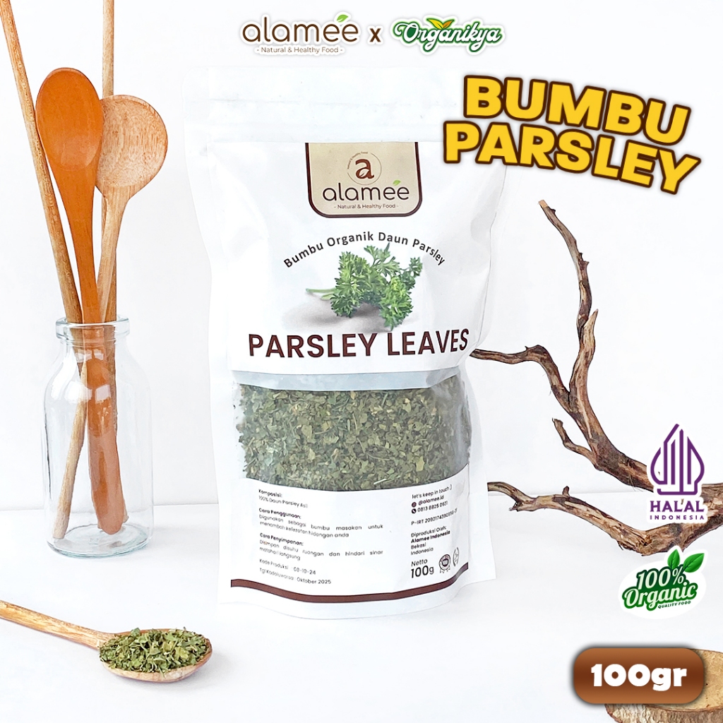 

ALAMEE Parsley Kering Dried Persley Flakes Daun Peterseli Leaves Bumbu Garnish 100g organikya