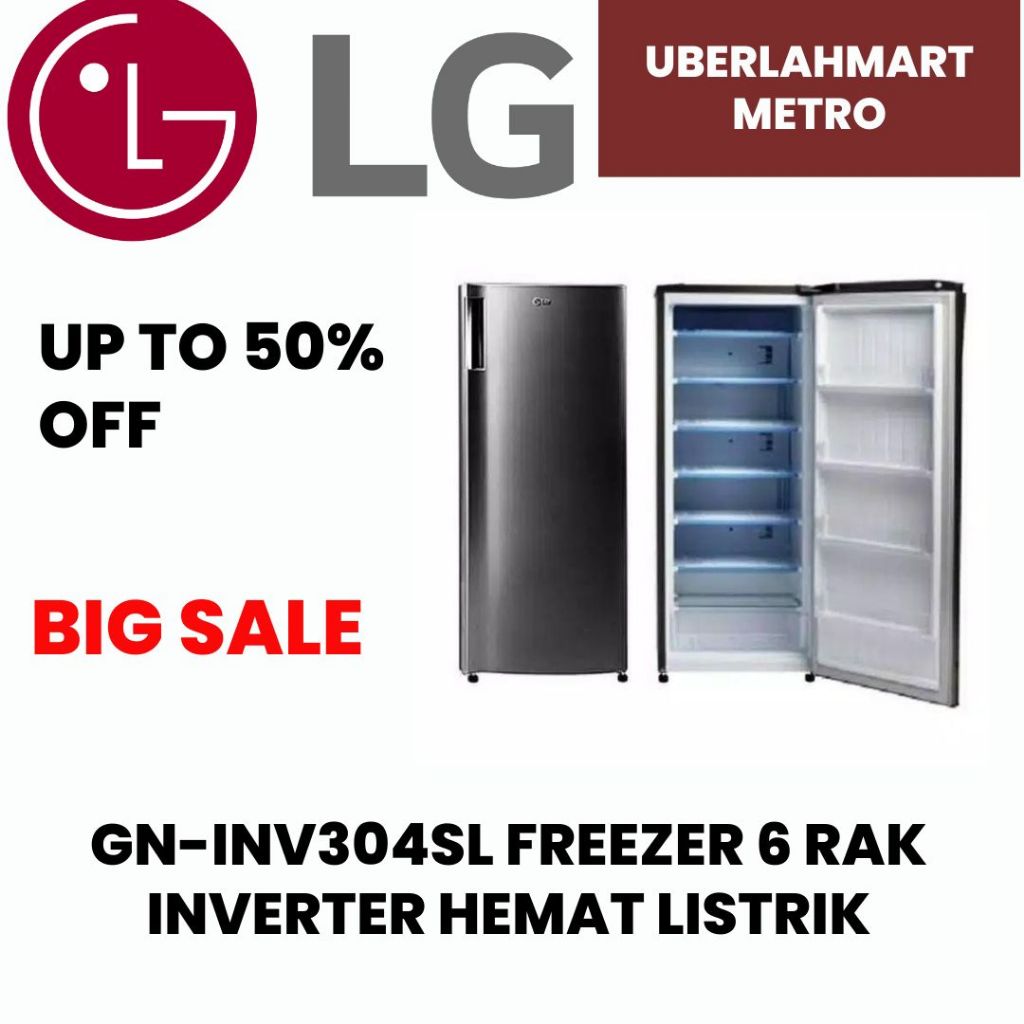 LG FREEZER 6 RAK INVERTER SERIES GN-INV304SL