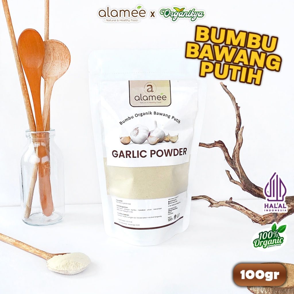 

Bawang Putih Bubuk Garlic Seasoning Powder Bumbu Masak Dapur Organik Rempah Rimpang 100g organikya