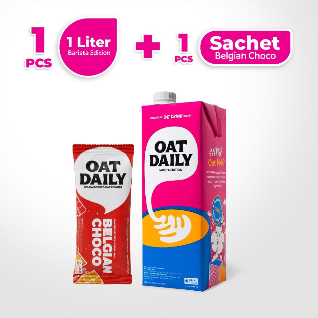 

BUNDLING OAT DAILY Barista Edition Oat Milk 1L + OAT DAILY Flavored Oat Powder 1pcs