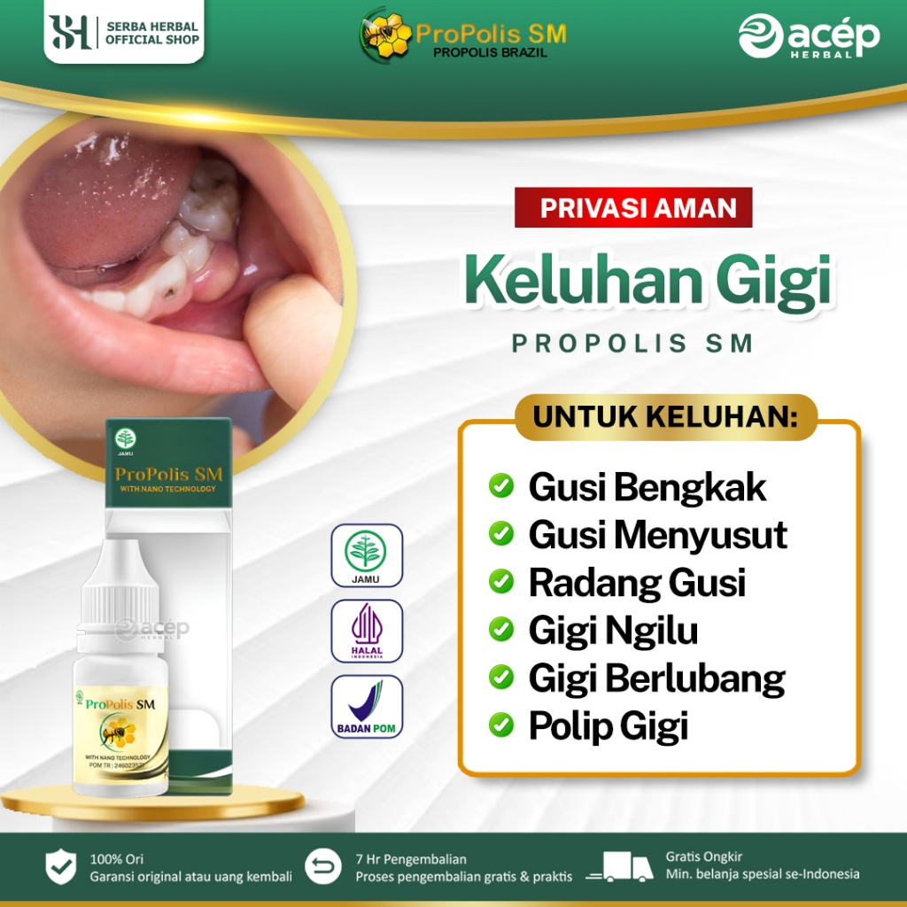 Obat Sakit Gigi Gusi Bengkak Gusi Menyusut Radang Gusi Gigi Berlubang Polip - Propolis SM Brazil