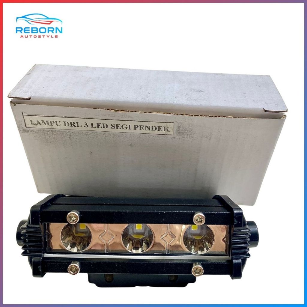 BT-5823 Lampu Grill Projektor 3 Mata Segi 9 cm Lampu Tembak Lampu Sorot Motor-Mobil LED
