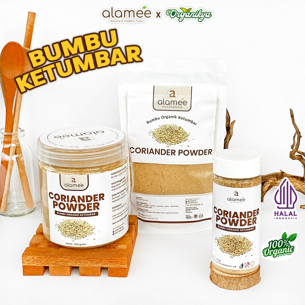 

ALAMEE Ketumbar Bubuk Organik Bumbu Dapur Instan Coriander Powder Murni Tanpa Campuran organikya