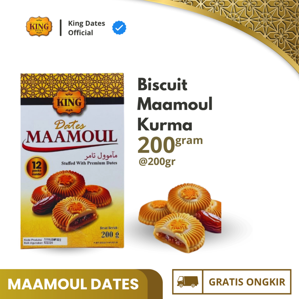 

Maamoul King Dates | 1box isi 12pcs | Cemilan Santai Keluarga