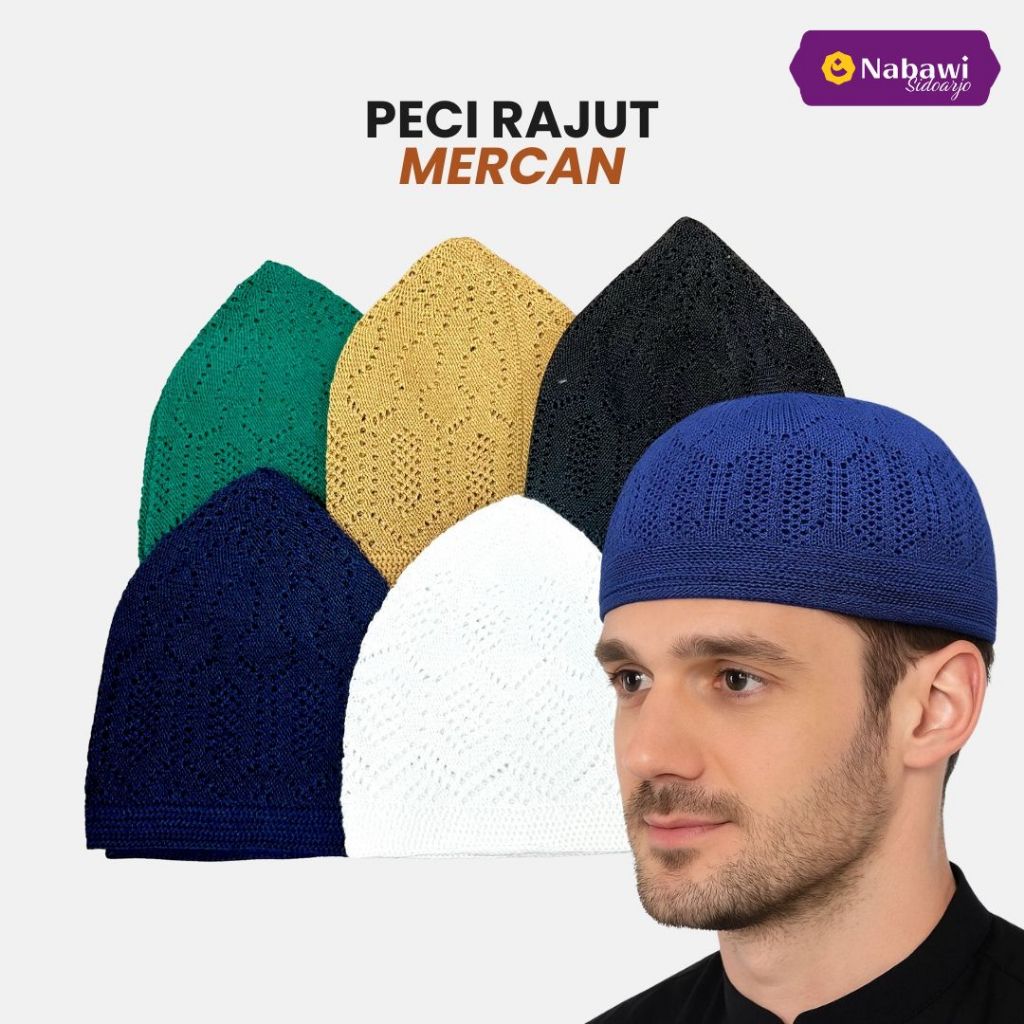 Peci Rajut Dewasa / Peci Mercan / Peci Rajut Putih / Kopiah Rajut / Peci Rajut Polos Tebal Elastis