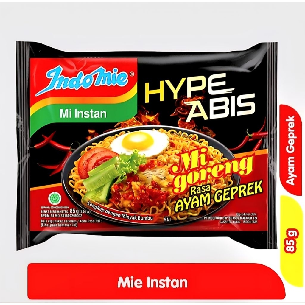 

INDOMIE MI INSTAN GORENG AYAM GEPREK 85gr