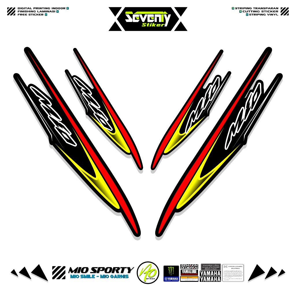 STRIPING MIO SPORTY MOTIF 1 STIKER MOTOR MIO SMILE GARNIS SPORTY STICKER YAMAHA MIO VARIASI SIMPLE
