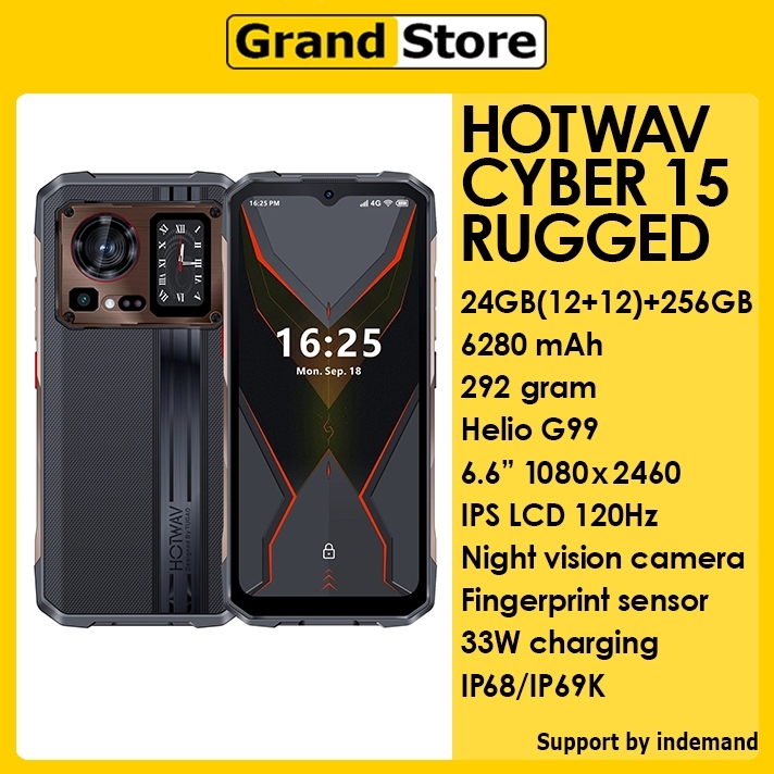 HOTWAV CYBER 15 Android 13 RAM 24GB ( 12 + 12 ) + ROM 256GB 6280mAh Rugged smartphone