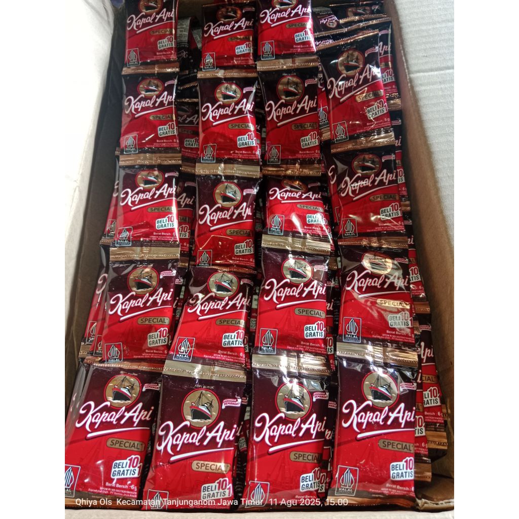 

Kopi Kapal Api Mini 6g/Kopi Murni 1 renteng isi 10 sachet gratis 1 sachet