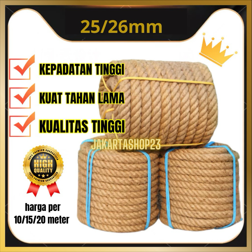 

Tali tambang 25mm 26mm kuat tahan lama / tali goni / tarik tambang / tali rami