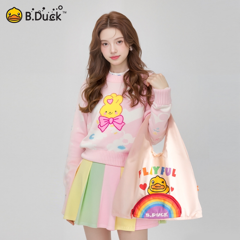 B.Duck Rainbow Dopamine Series-Portable Tote Bag