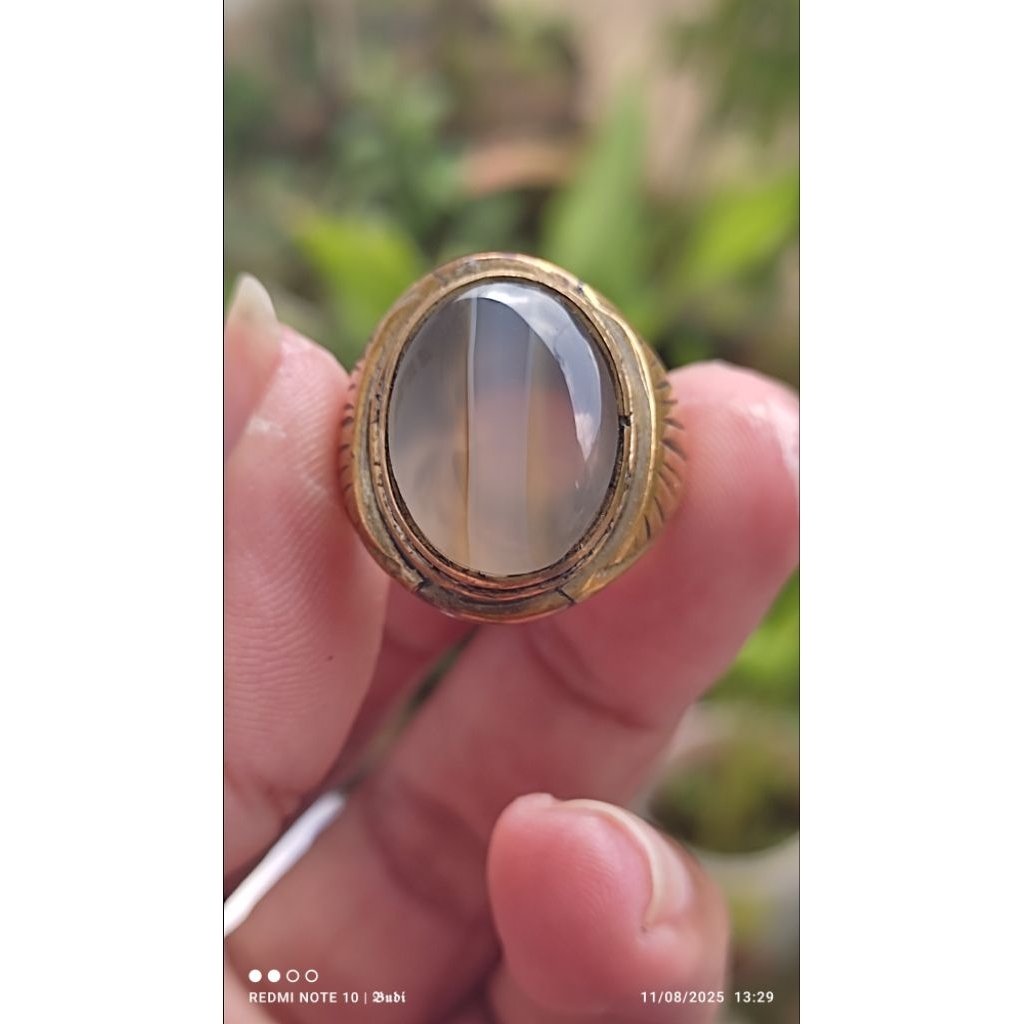 Batu Akik Kendit Natural Ring Kuningan