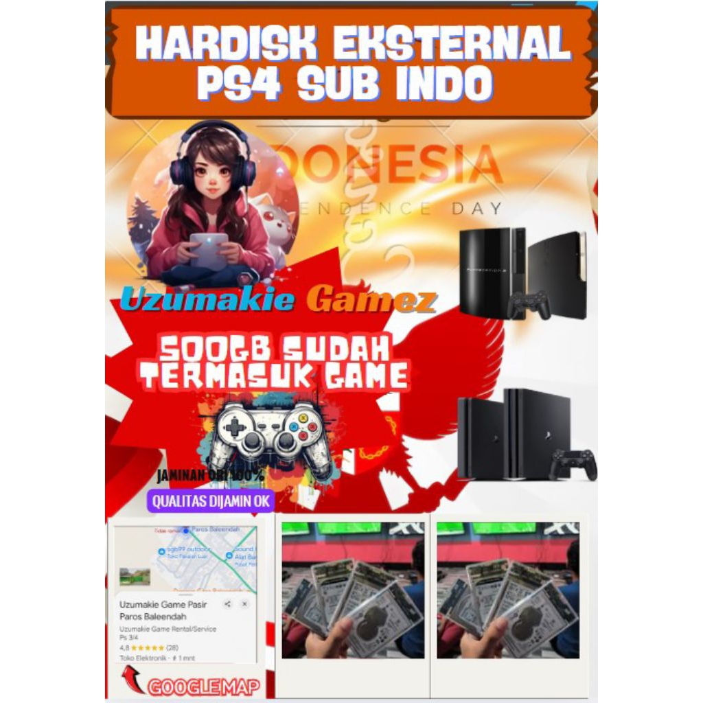 Hardisk Eksternal PS4 SUB INDO 500GB