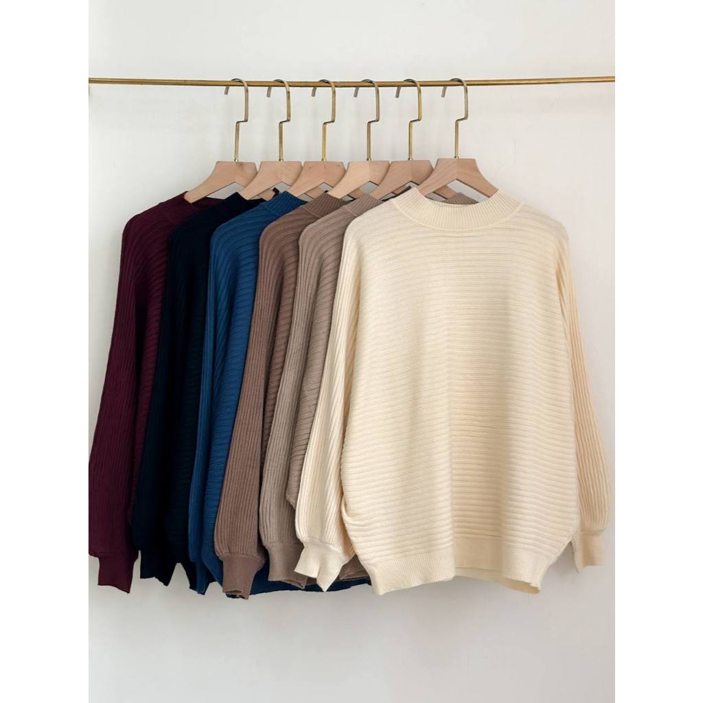 BERTHA BLOUSE - Atasan Rajut Wanita Ootd Kekinian