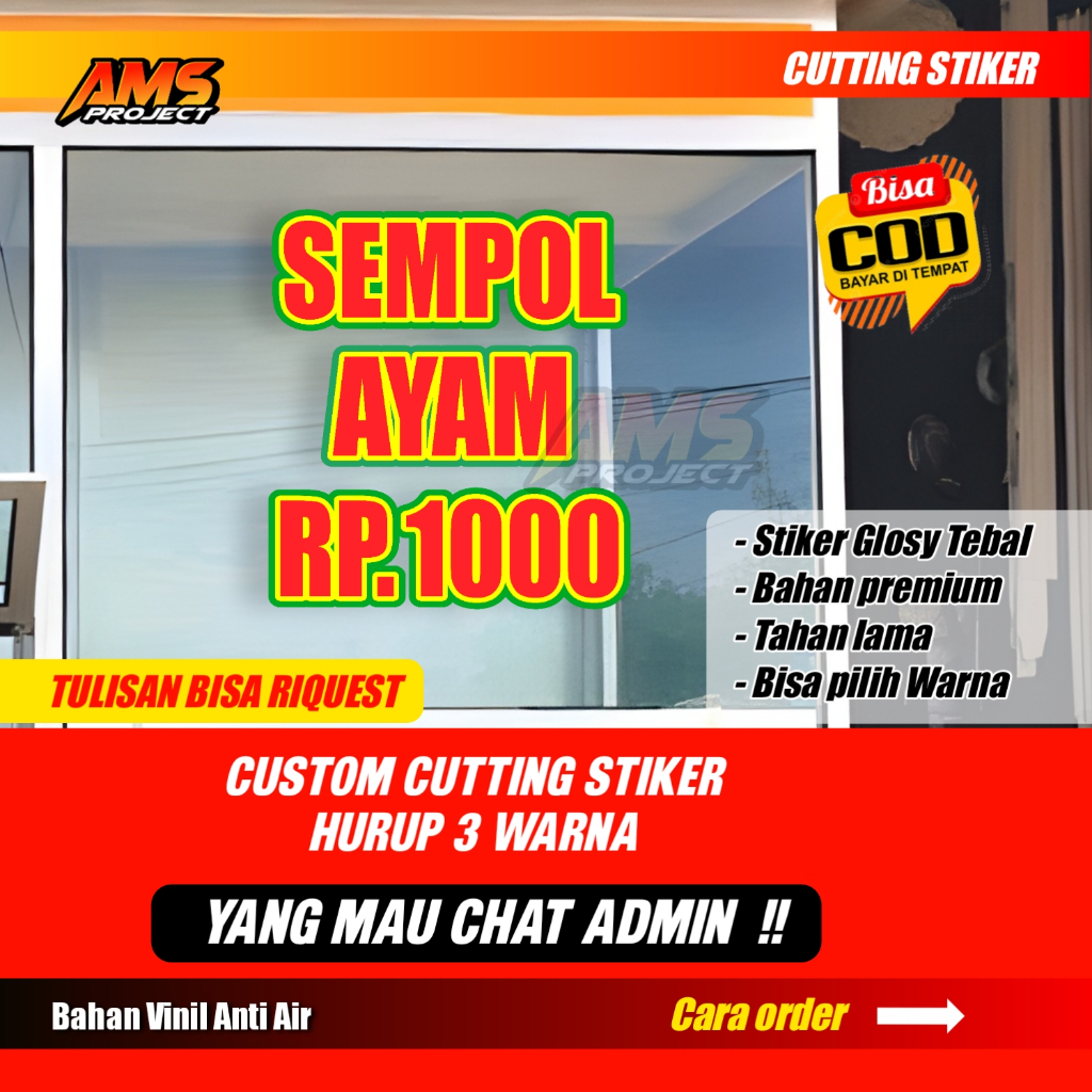 

Cutting Stiker Hurup 3 warna | Harga Perhurup | Stiker Gerobak jualan dan Kaca Etalase Stiker kaca etalase kounter neon box dll.