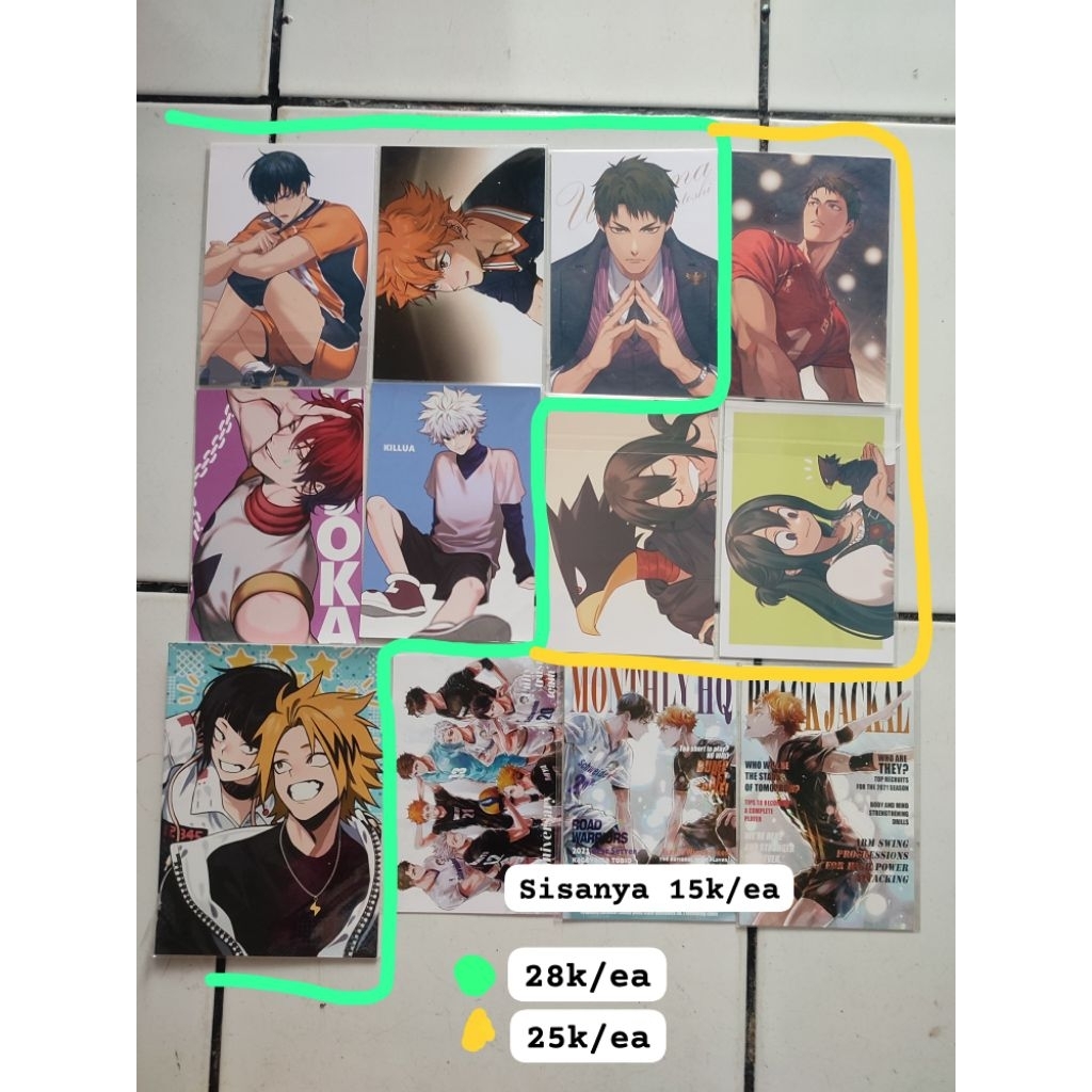 Postcard photocard mini poster haikyuu hxh Jjk debut or die free blue lock onegingek