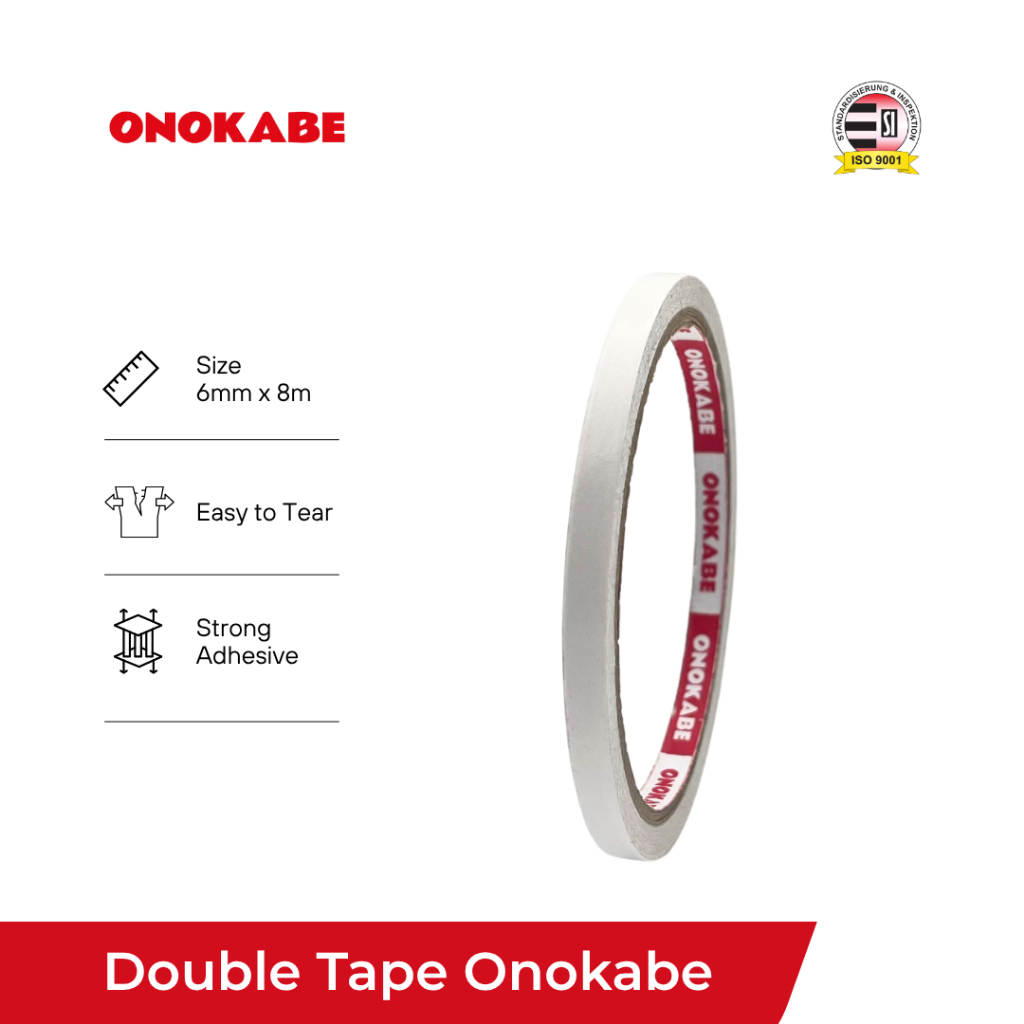 

Double Tape Kertas 6mm x 8m 1 Rol - Lakban Onokabe