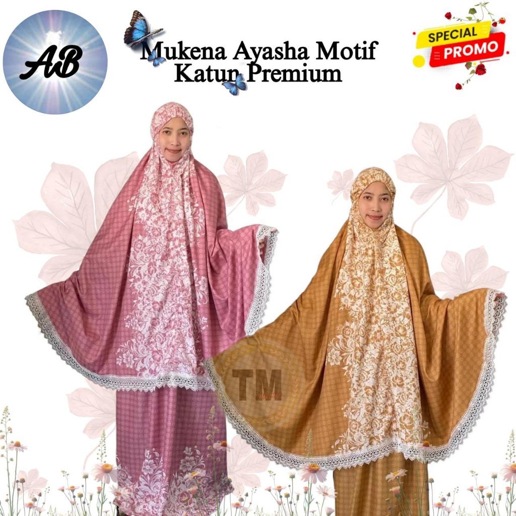 Mukena AYASHA RENDA Motif Katun Premium
