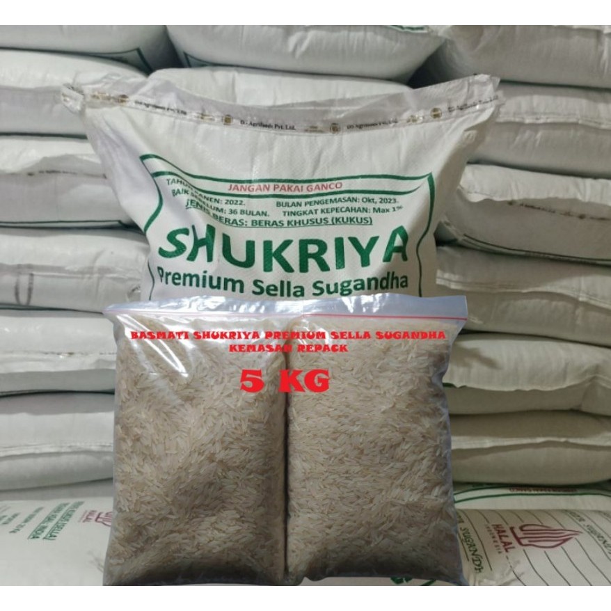 

Beras Basmati Shukriya Premium Sella Sugandha Kemasan Repack 5kg Basmati India