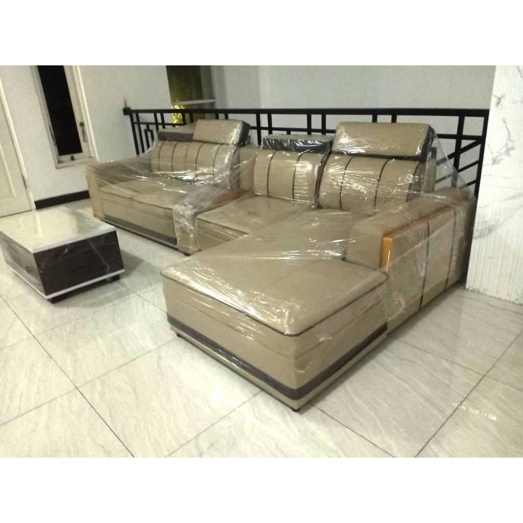 Sofa Kulit Letter L Sudut Kualitas Premium