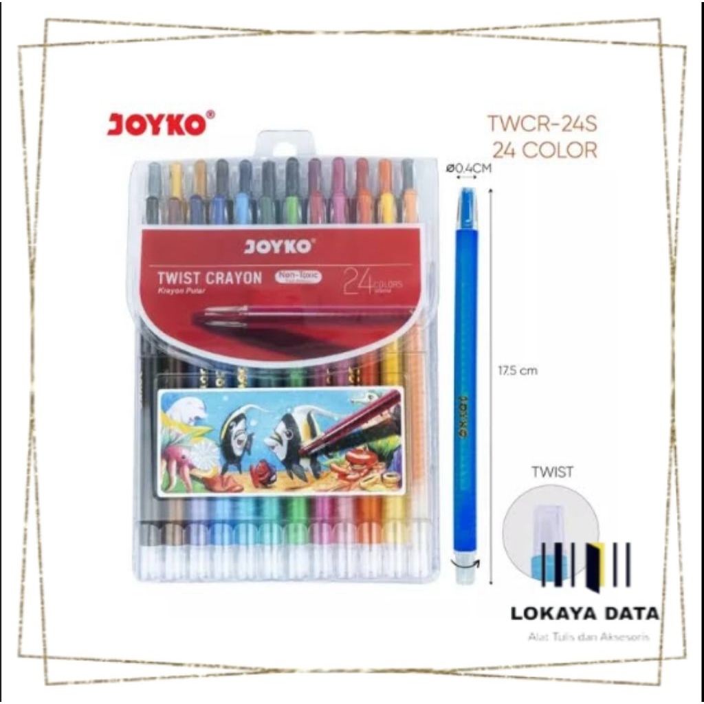 

JOYKO CRAYON TWIST 24 WARNA / CRAYON PUTAR