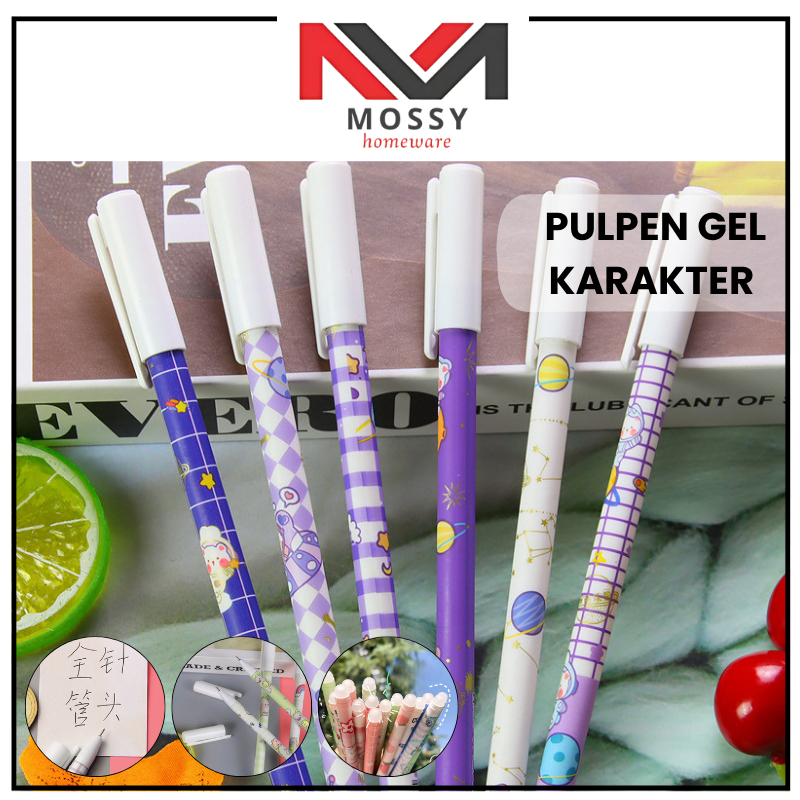 

MOSSY Puplen Gel Karakter Dapat Dihapus 0.5mm / Pena Alat Tulis Sekolah Kantor Bullet Tip Ink Erasable Pen Gel