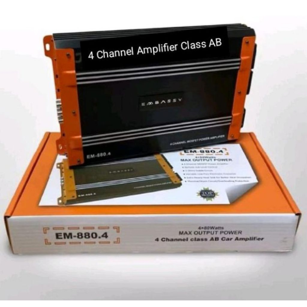 Power Mobil 4 Channel Class AB Embassy Em-880.4 Original Original