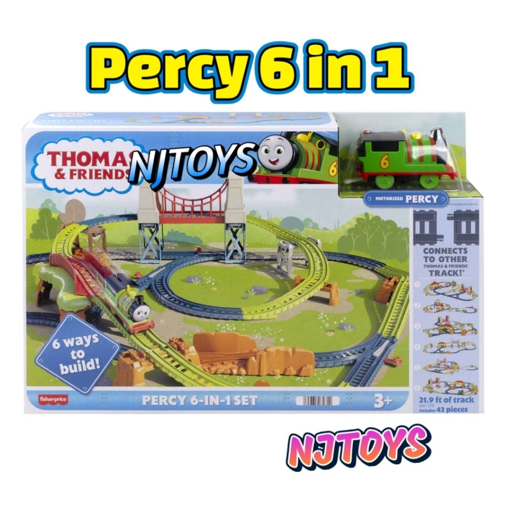 Thomas and Friends TrackMaster Percy 6 in 1 motorized mainan track kereta Thomas