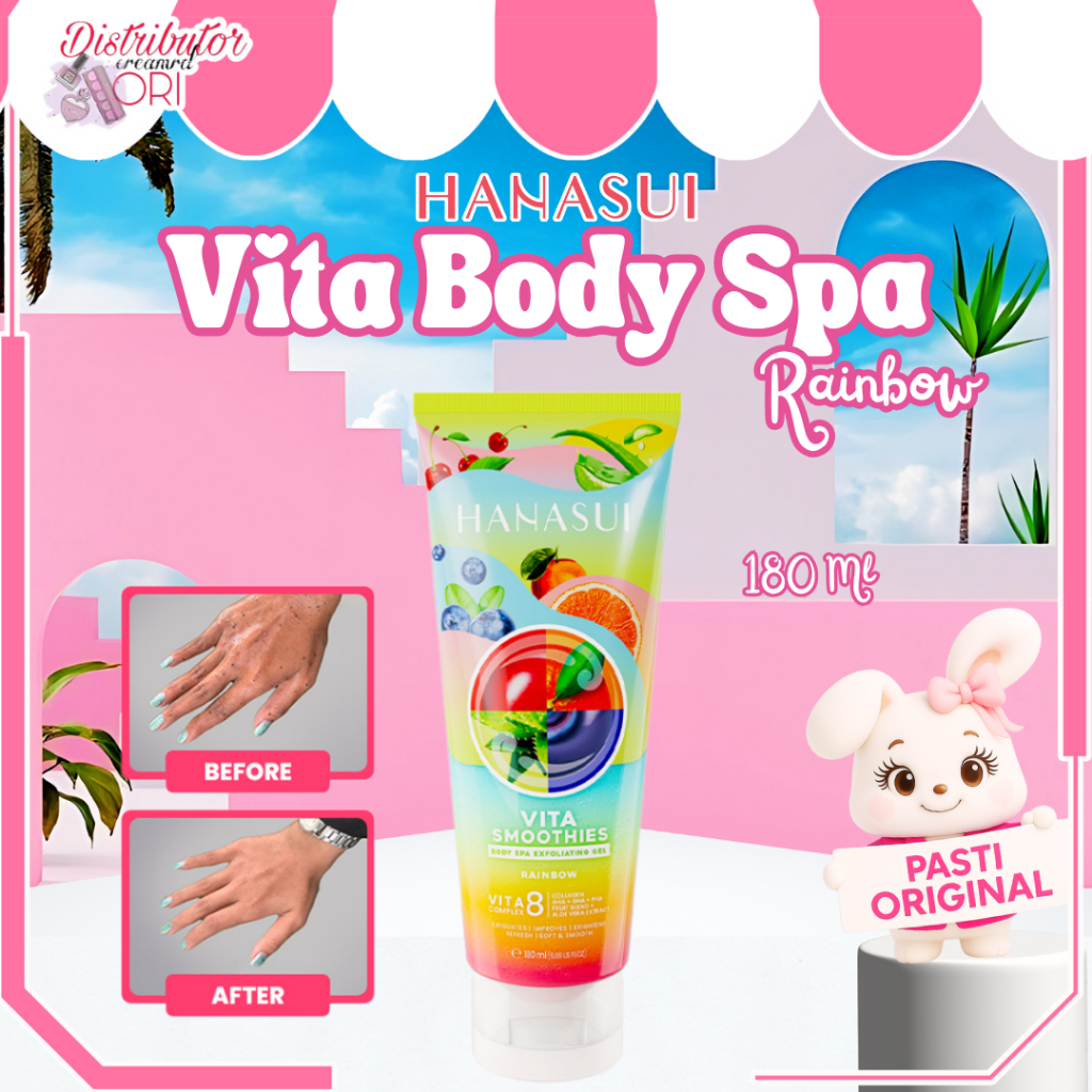 Hanasui Vita Smoothies Body Spa Exfoliating Gel - VITA 8 Complex Double Exfoliator Mengangkat Sel Ku