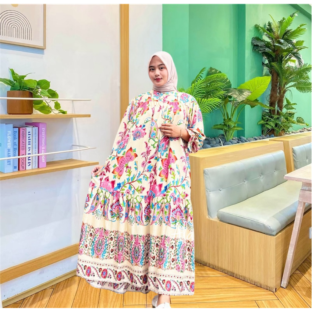 DRESS SLAVINA MOTIF TERBARU/GAMIS LEBARAN 2025