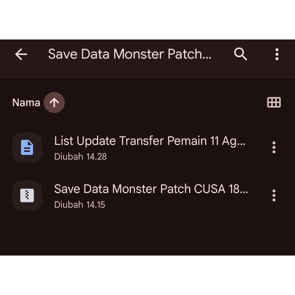 Save Data Monster Patch CUSA 18676 PS4 (11 Agustus 2025)