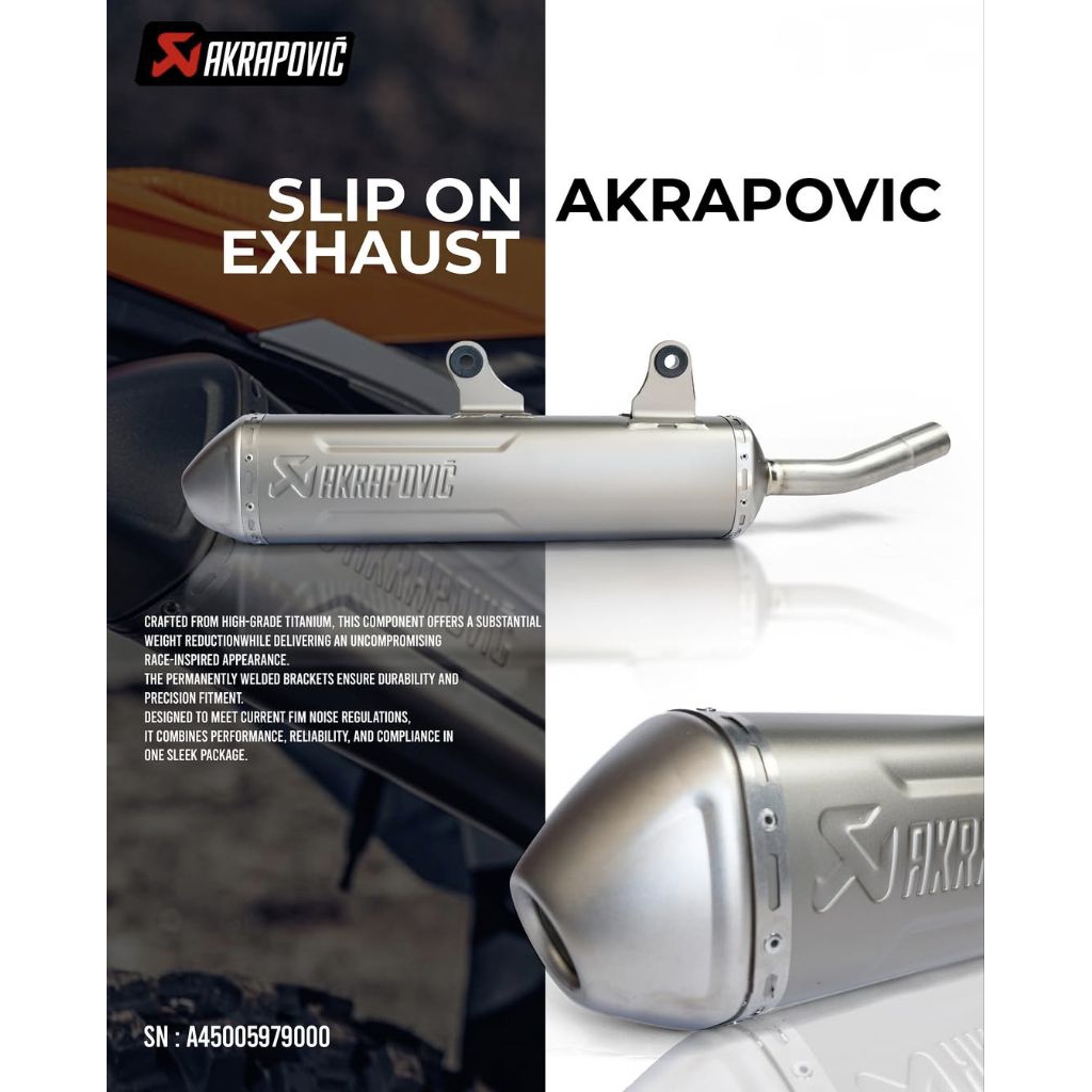 Slip On Knalpot Akrapovic Titanium Original - KTM HUSQ 250 300 24-26