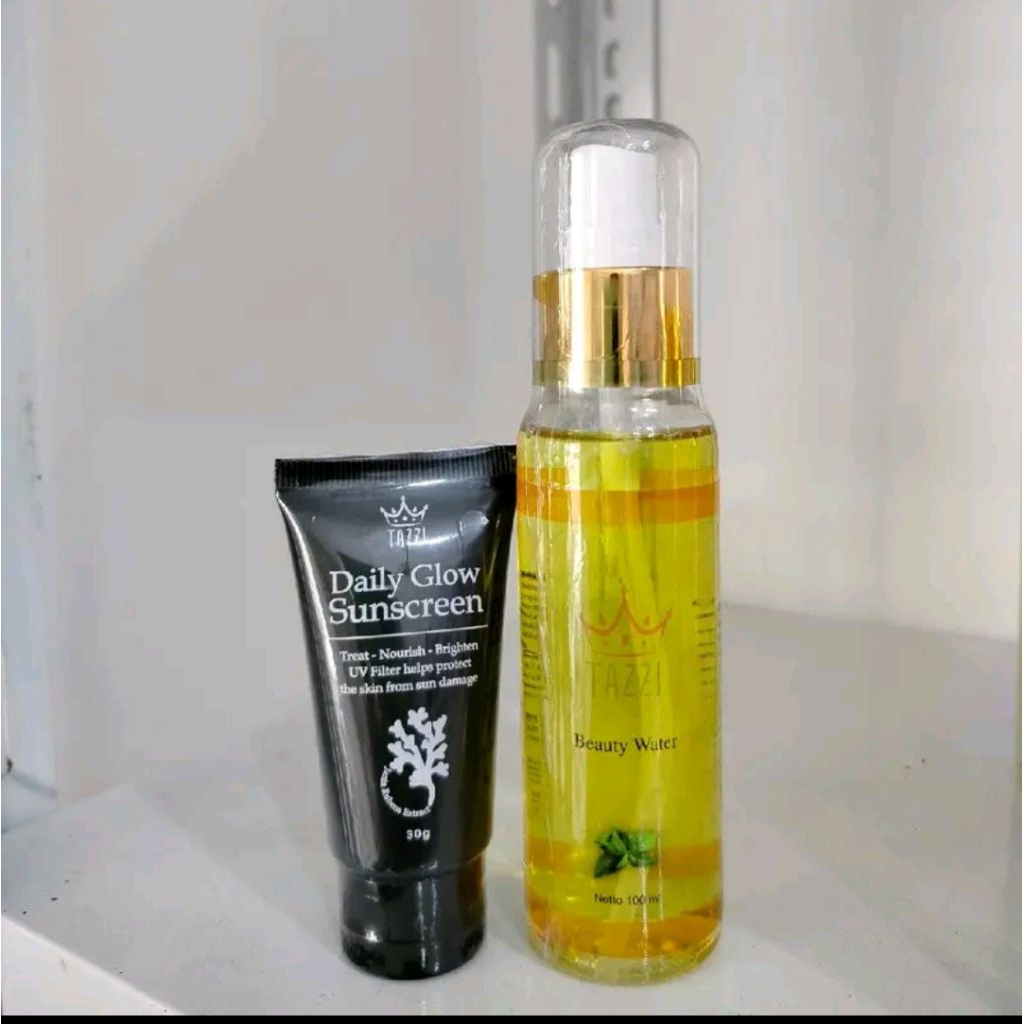 DAILY GLOW SUNSCREEN TAZZI + BW LAMA TAZZI || TAZZI BEAUTY WATER & SUNSCREEN TAZZI