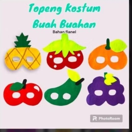 Topeng Kostum Buah-Buahan Lucu – Bahan Flanel Lembut untuk Anak & Dewasa