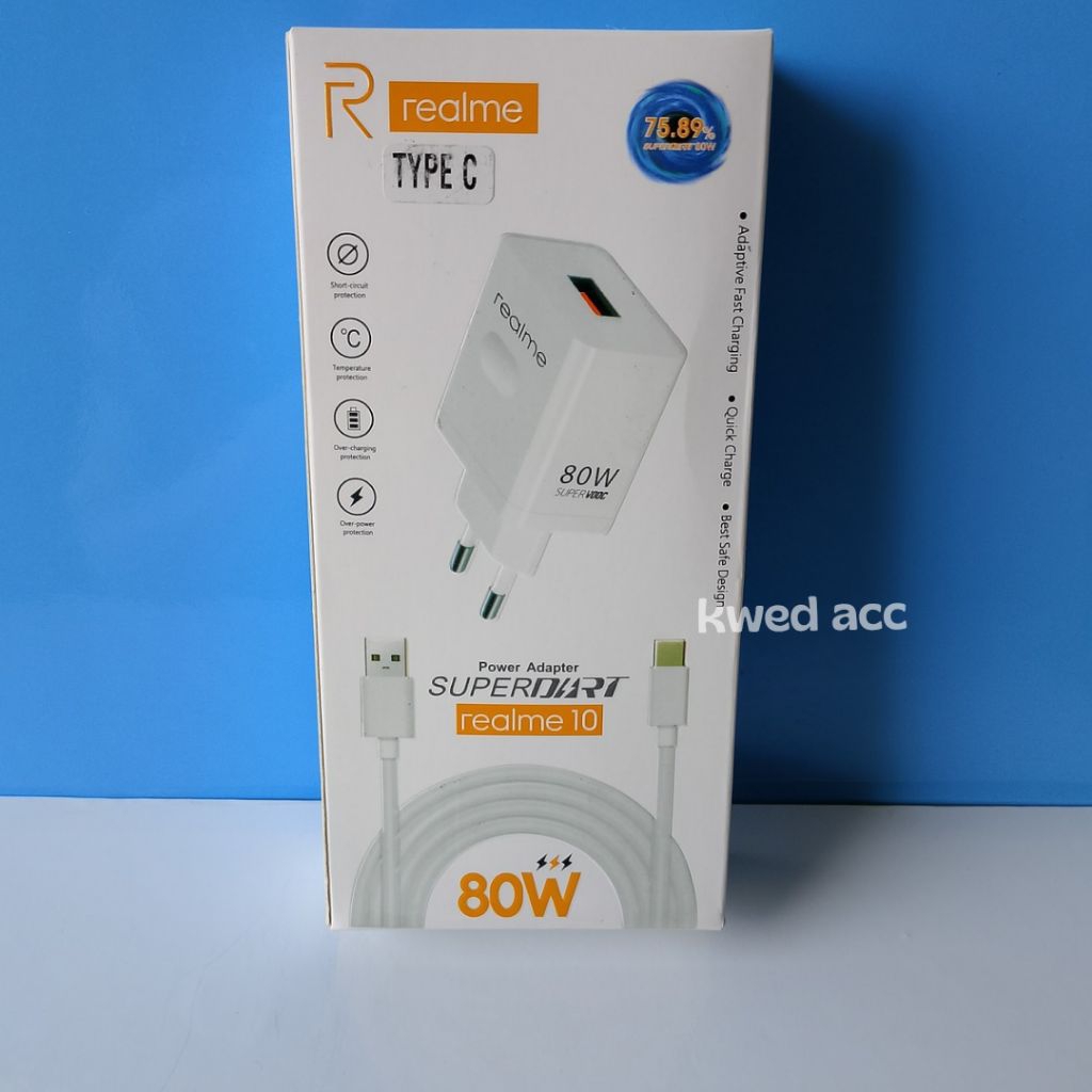 charger casan realme 80 watt supervooc kabel type C
