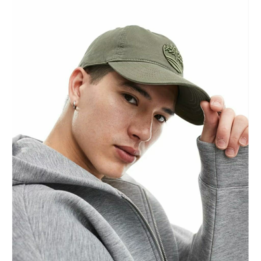 TIMBERLAND SOUNDVIEW COTTON CANVAS BASEBALL CAP GREEN TOPI PRIA TOPI ORIGINAL