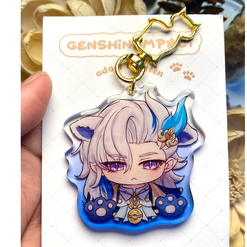 Genshin Impact Neuvillette Epoxy Acrylic Keychain ~Jelly Kitten Series~ Genshin Neuvillette Keychain