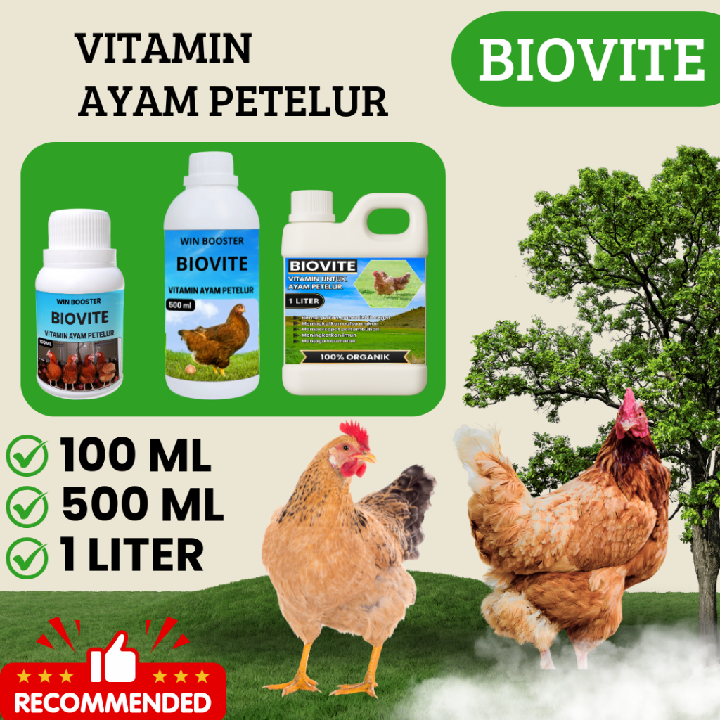 BIOVITE Vitamin Penggemuk Ayam Petelur, Ayam Kampung, Menambah Nafsu Makan Ternak Ayam, Meningkatkan